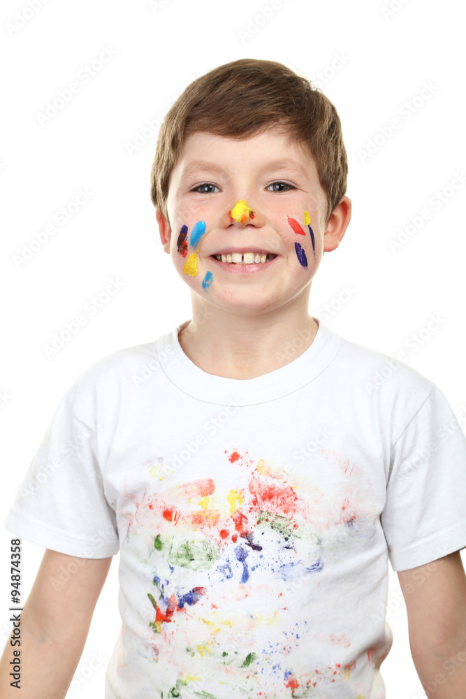 Portrait of beautiful little boy isolated on white Portrait of beautiful little boy isolated on white