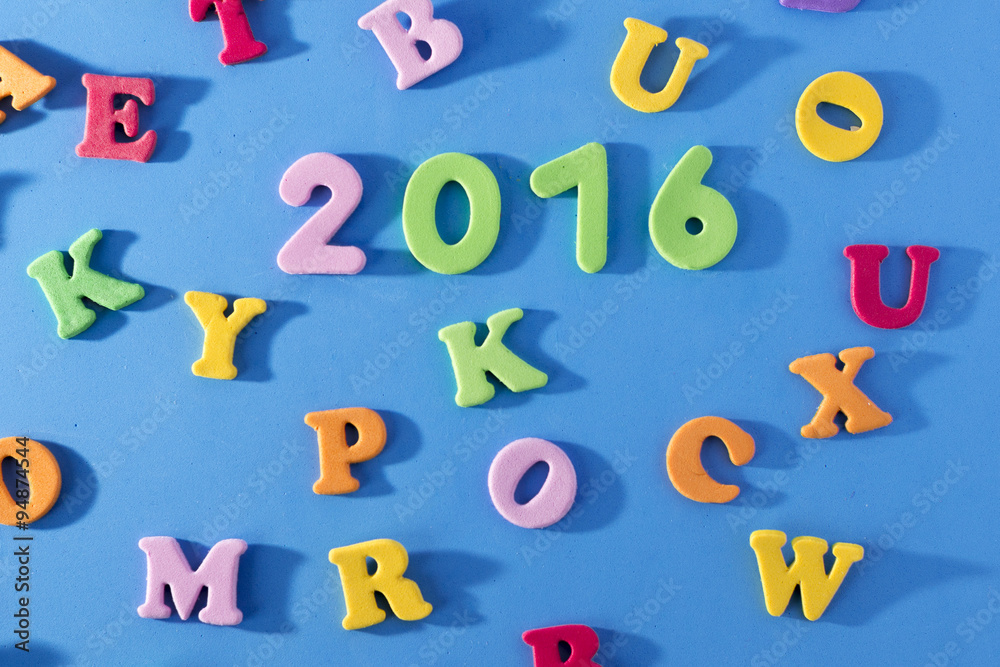 Fototapeta premium 2016 colourful Letters