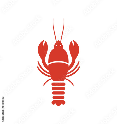 Crayfish Icon in Minimal Style