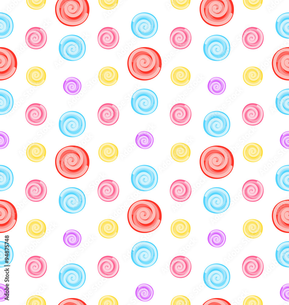 Seamless Pattern with Colored Lollipops
