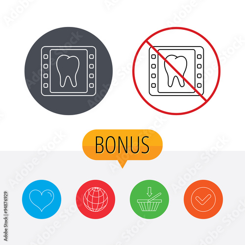 Dental x-ray icon. Orthodontic roentgen sign.