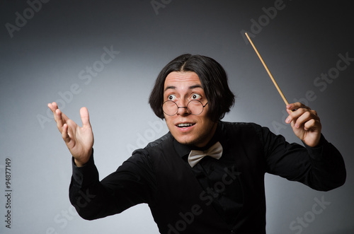 Funny conductor in musical concept
