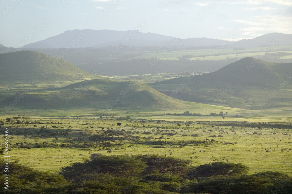 Panoramic view of Lewa Wildlife Conservancy after much rain in North Kenya, Africa Panoramic view of Lewa Wildlife Conservancy after much rain in North Kenya, Africa