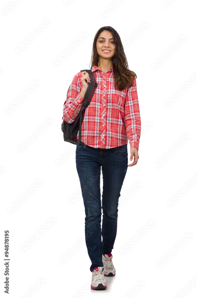 Young student isolated on white Young student isolated on white