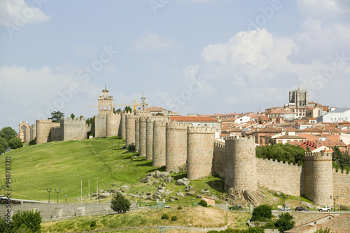 Walled city from 1000 A.D. surrounds Avila Spain, an old Castilian Spanish village photo