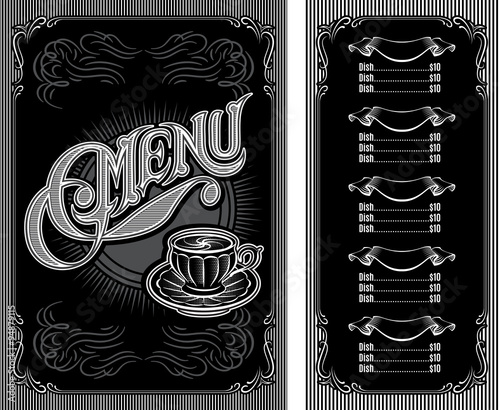 black and white pattern for coffee menu