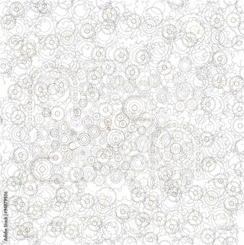 Background picture from many randomly distributed chain sprockets