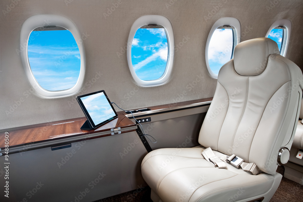Fototapeta premium Business Jet airplane interior