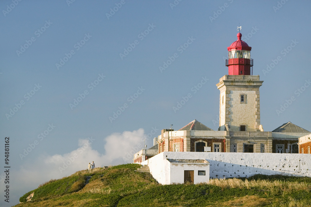 The lighthouse on Cabo da Roca on the Atlantic Ocean in Sintra, Portugal, the westernmost point on the continent of Europe, which the poet Cam›es defined as The lighthouse on Cabo da Roca on the Atlantic Ocean in Sintra, Portugal, the westernmost point on the continent of Europe, which the poet Cam›es defined as