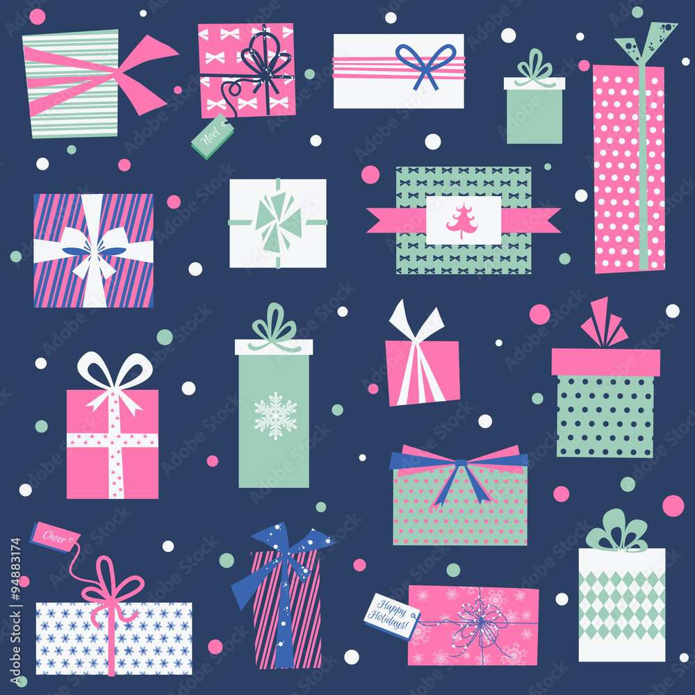 Vintage Christmas Gifts Background