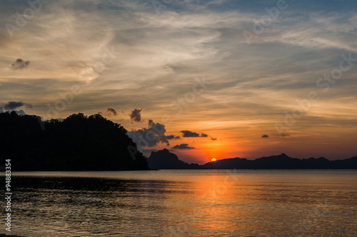 Island sunset in El Nido , Philippines