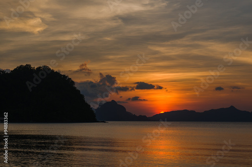 Beautiful sunset in El Nido  Philippines.