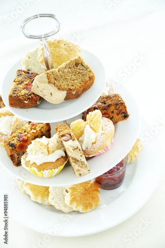 afternoon tea cake sandwich selectio photo