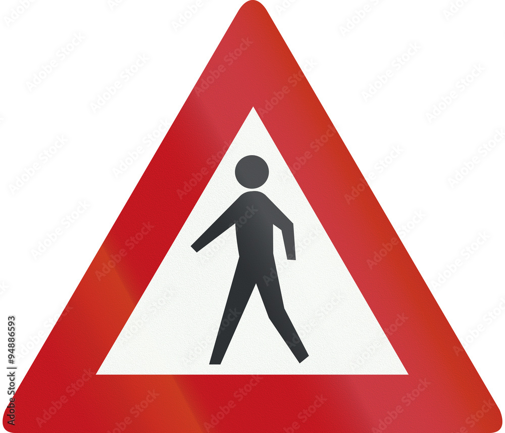 Netherlands road sign J23 - Pedestrians ahead Netherlands road sign J23 - Pedestrians ahead