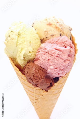 fresh ice cream in cone