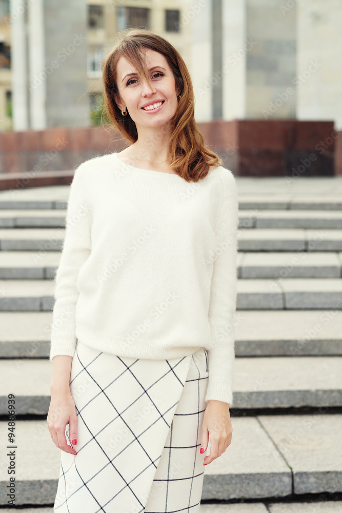 Fototapeta premium Young beautiful woman outdoor.