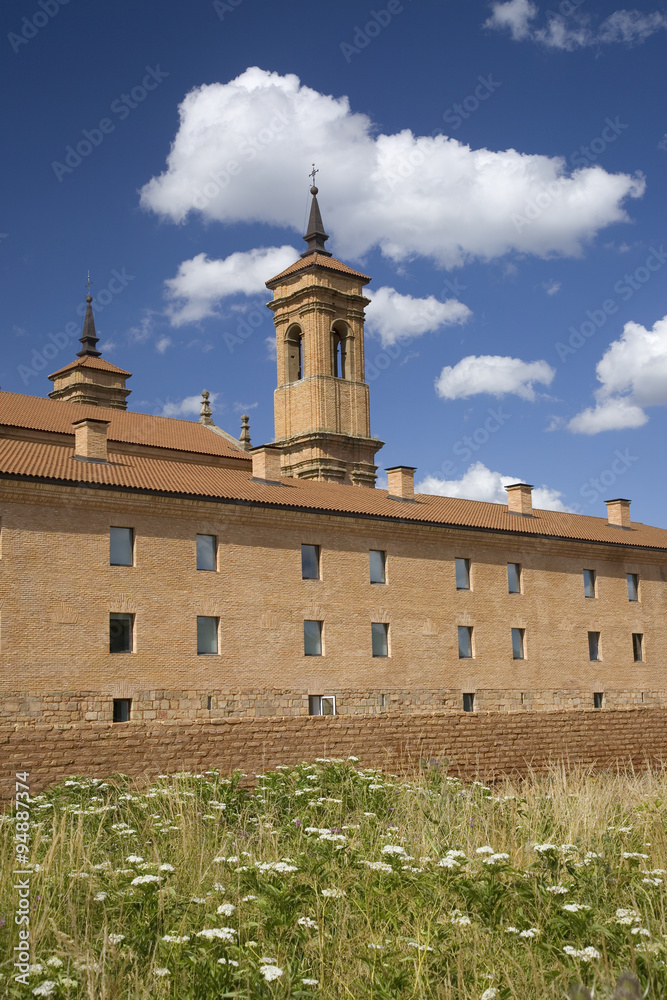 Fototapeta premium The New Monastery of San Juan de la Pena, Jaca, in Jaca, Huesca, Spain, constructed after fire in 1676 and above the Monastery of San Juan de la Pena, Jaca, in Jaca, Huesca, Spain