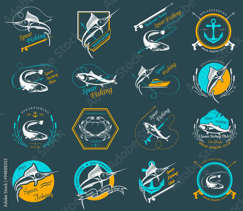 Set Spearfishing Logos and Badges