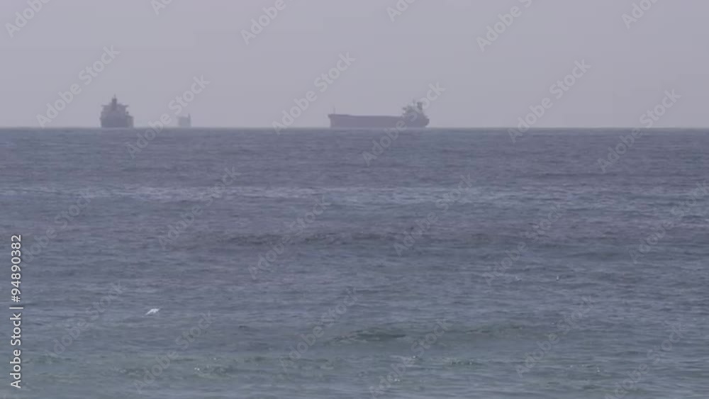 Large ships in distance Large ships in distance
