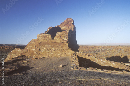 Adobe brick walls  circa 1100 AD  Citadel Pueblo Indian ruins of the Kayenta Anasazi tribe  AZ