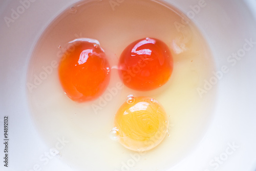 raw eggs in a bowl