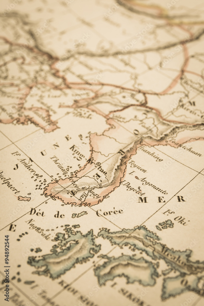 アンティークの世界地図　韓国
