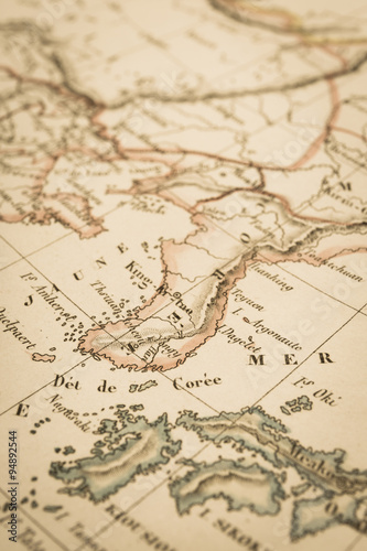 アンティークの世界地図 韓国