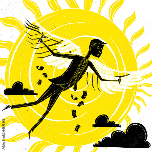 Businessman like Icarus