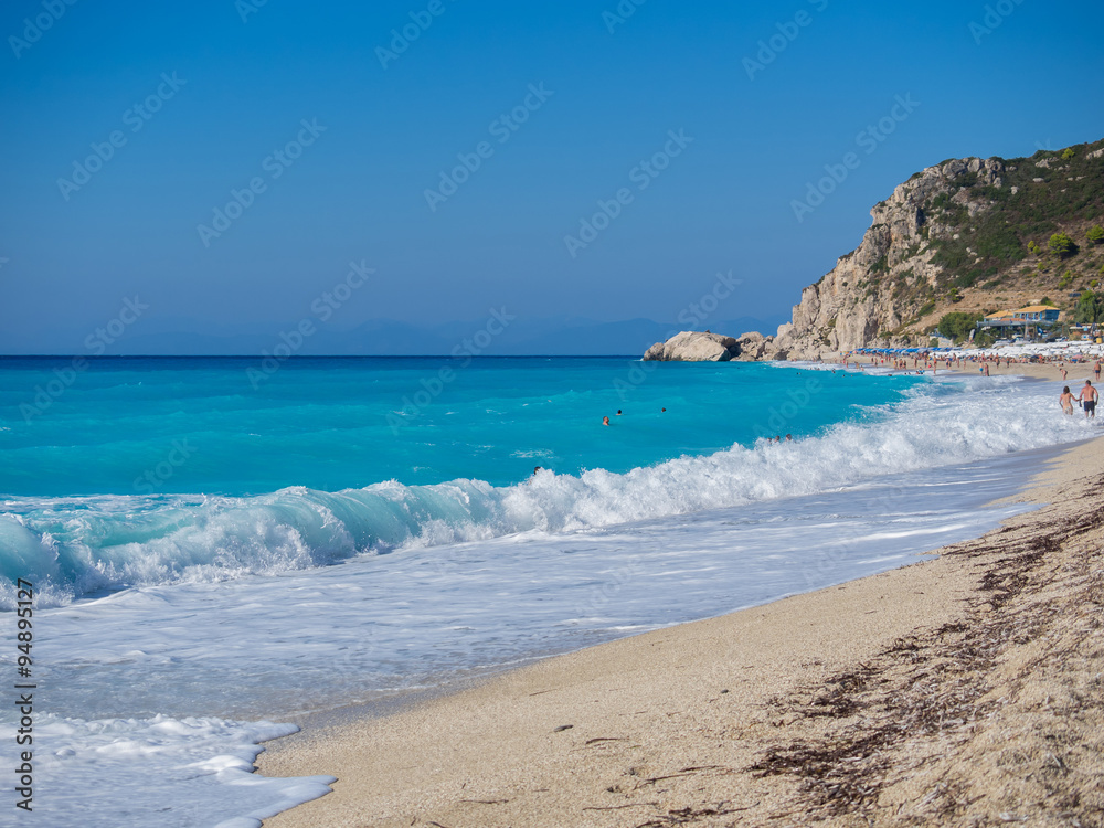 Kathisma Beach, Lefkada Island in Ionian Sea Kathisma Beach, Lefkada Island in Ionian Sea