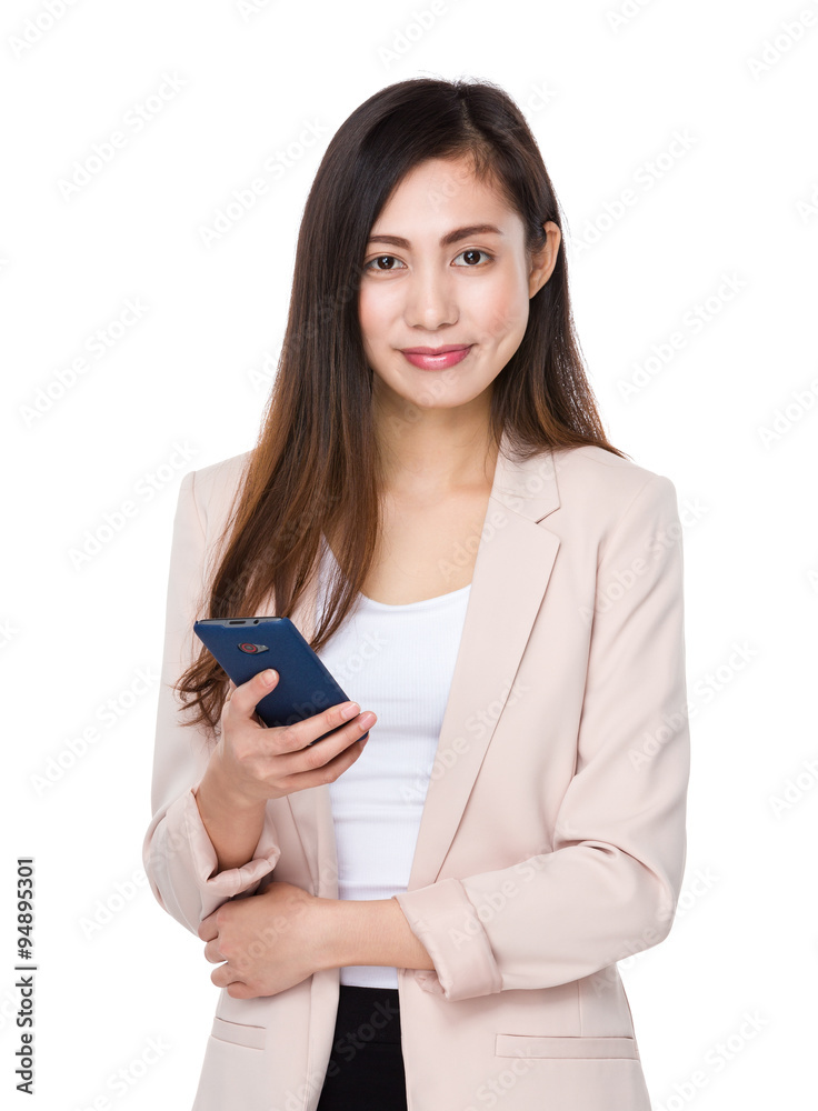Asian Young Businesswoman use of the cellphone Asian Young Businesswoman use of the cellphone
