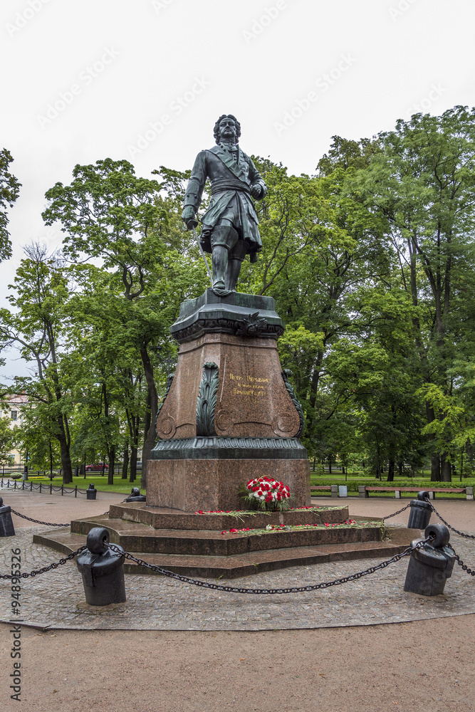 KRONSTADT, RUSSIA - JULY 29, 2015: Monument to Peter the Great