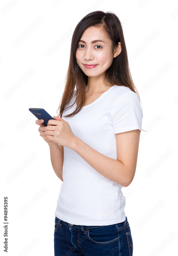 Young woman use of the cellphone Young woman use of the cellphone