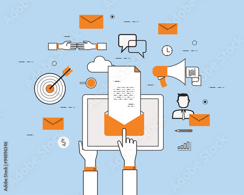 business email marketing content on mobile concept