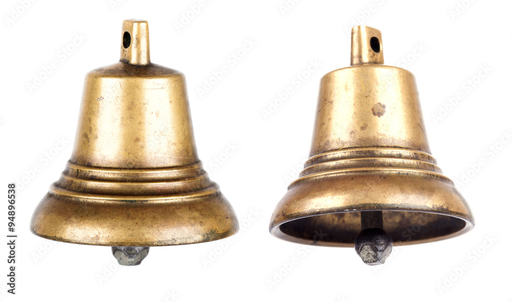 Bronze metal bell isolated on white background Bronze metal bell isolated on white background