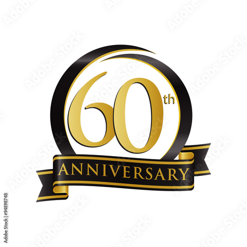 Anniversary Logo Black Gold 60
