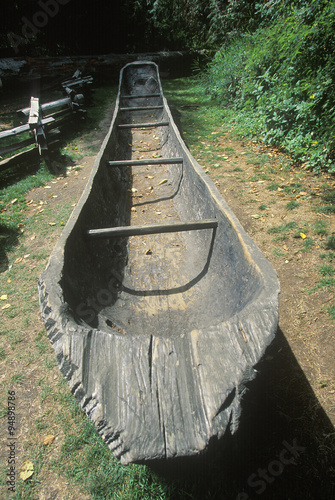 Replica of dugout canoe at the Lewis and Clark expedition headquarters of the Fort Clatsoo National Memorial photo