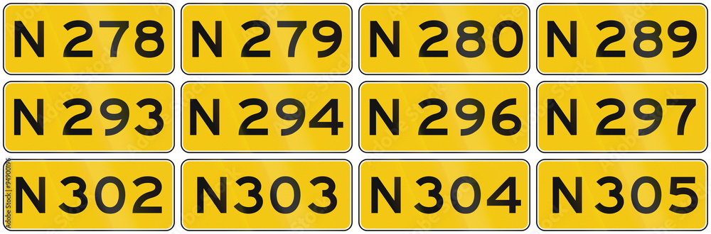 Collection of Dutch road shields of provincial roads Collection of Dutch road shields of provincial roads