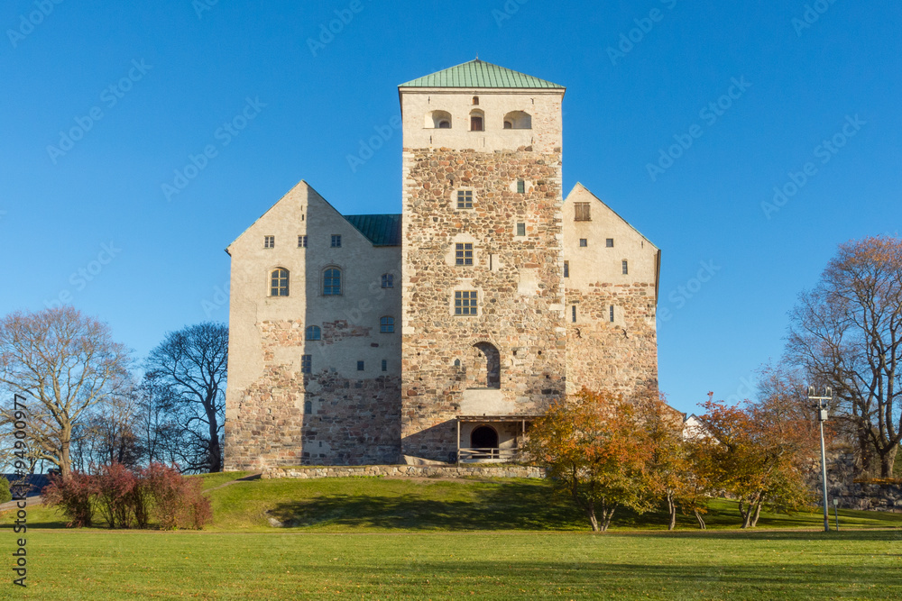  The Turku medieval castle. Taken picture from Turku caste in autumn. It was very clear day. The castle building in 1200-century.