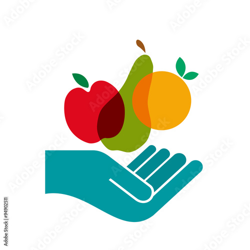 Vector sign Greengrocer. Slow food concept