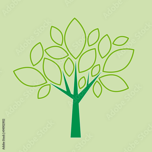 Vector abstract tree in flat design
