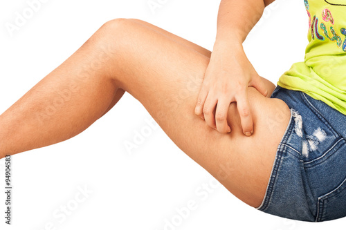 Young Girl with Thick Thighs Cellulite in Full Growth Stock Photo - Image  of cellulite, obesity: 45170718
