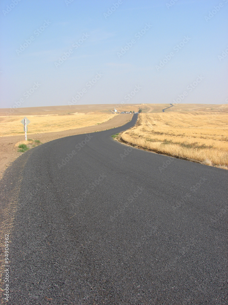 Naklejka premium winding country road