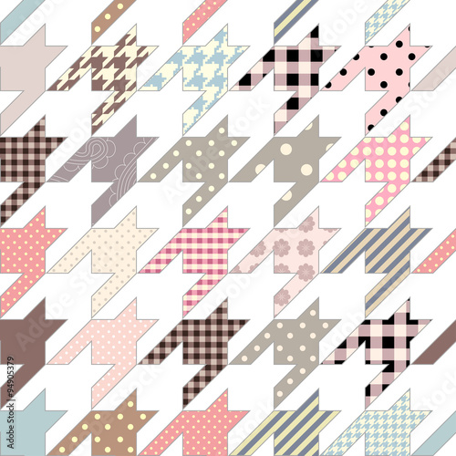 Hounds-tooth geometric pattern of patchworks photo