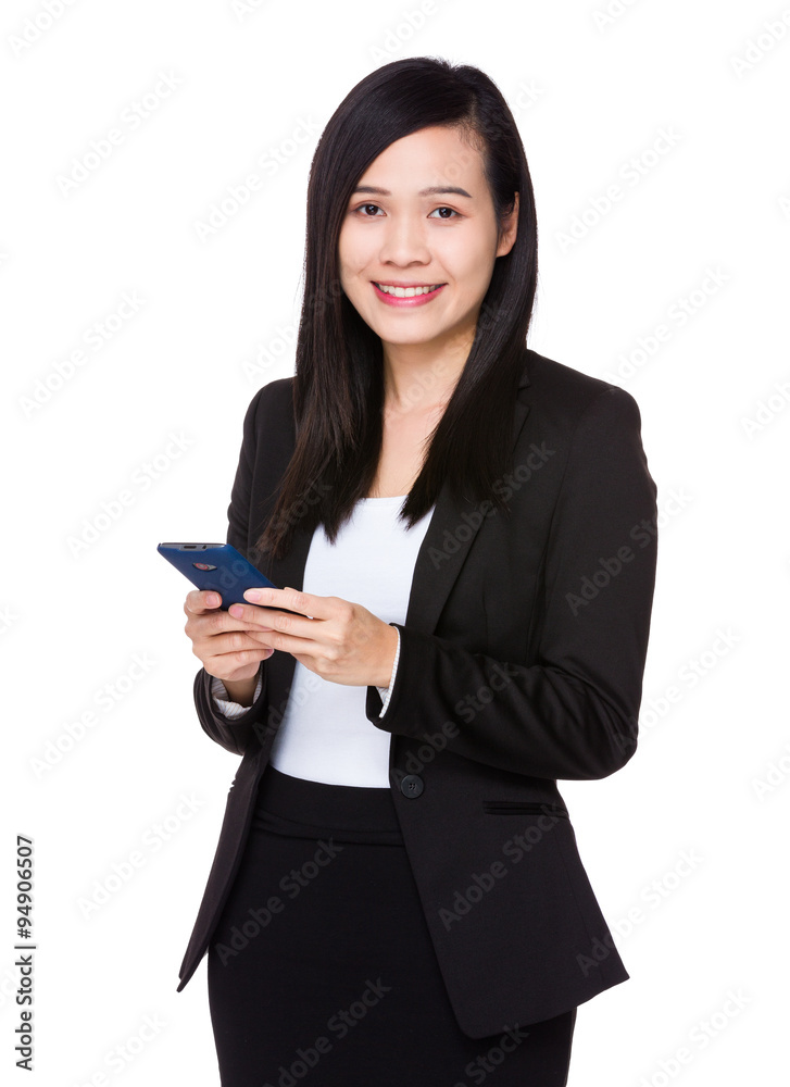 Asian Businesswoman use of the cellphone Asian Businesswoman use of the cellphone