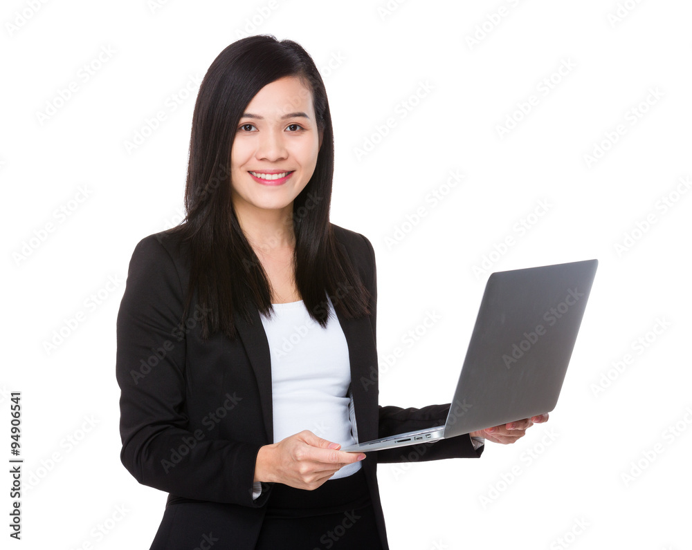Asian Young Businesswoman use of the notebook computer Asian Young Businesswoman use of the notebook computer