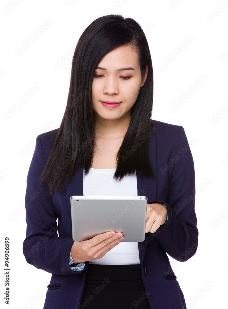 Businesswoman use of digital tablet pc Businesswoman use of digital tablet pc