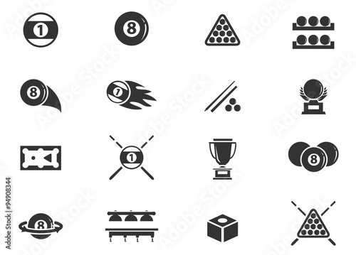 Billiard icons set