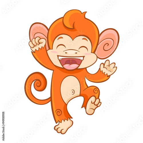Cartoon monkey character isolated on white background