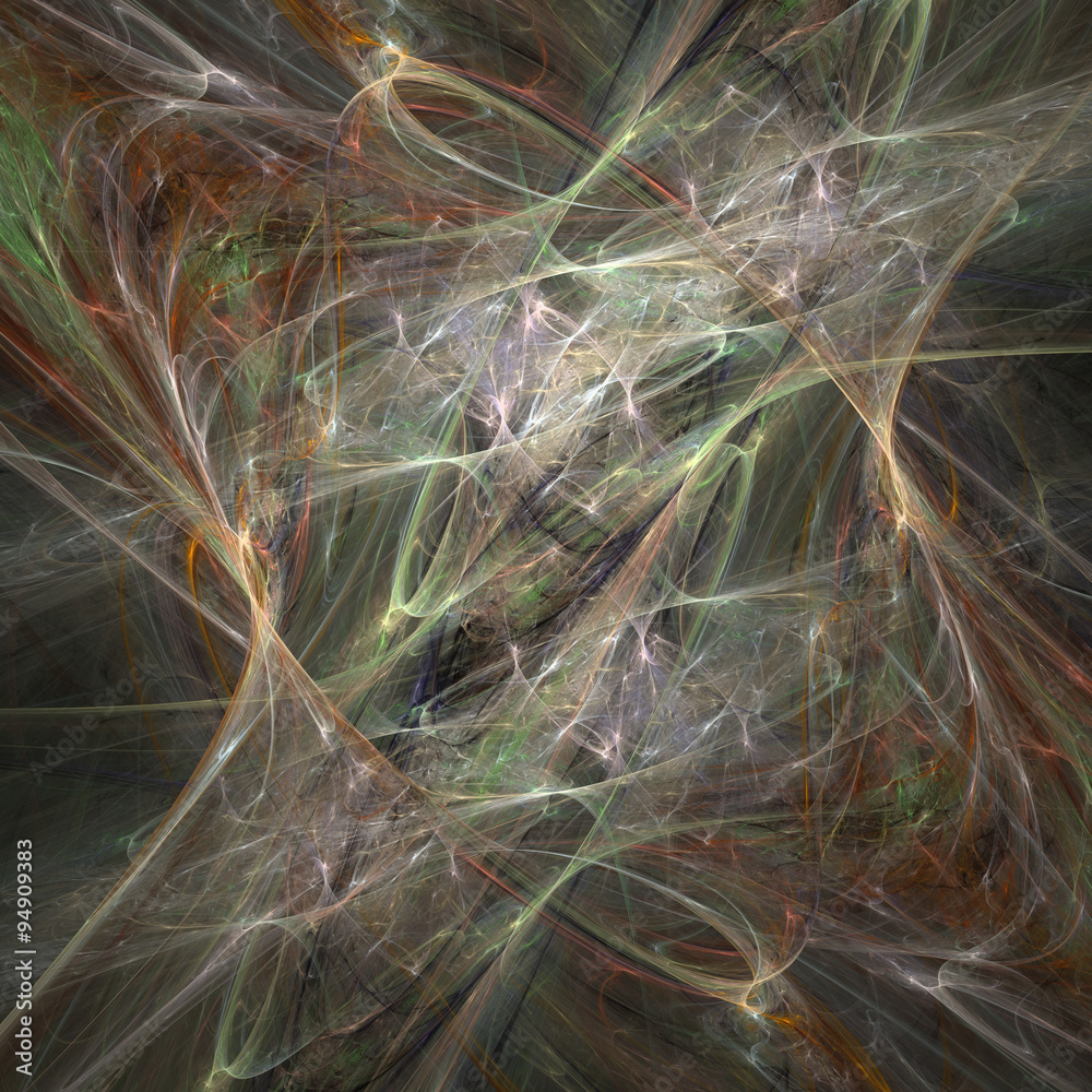 Colorful rendered fractal design, abstract background