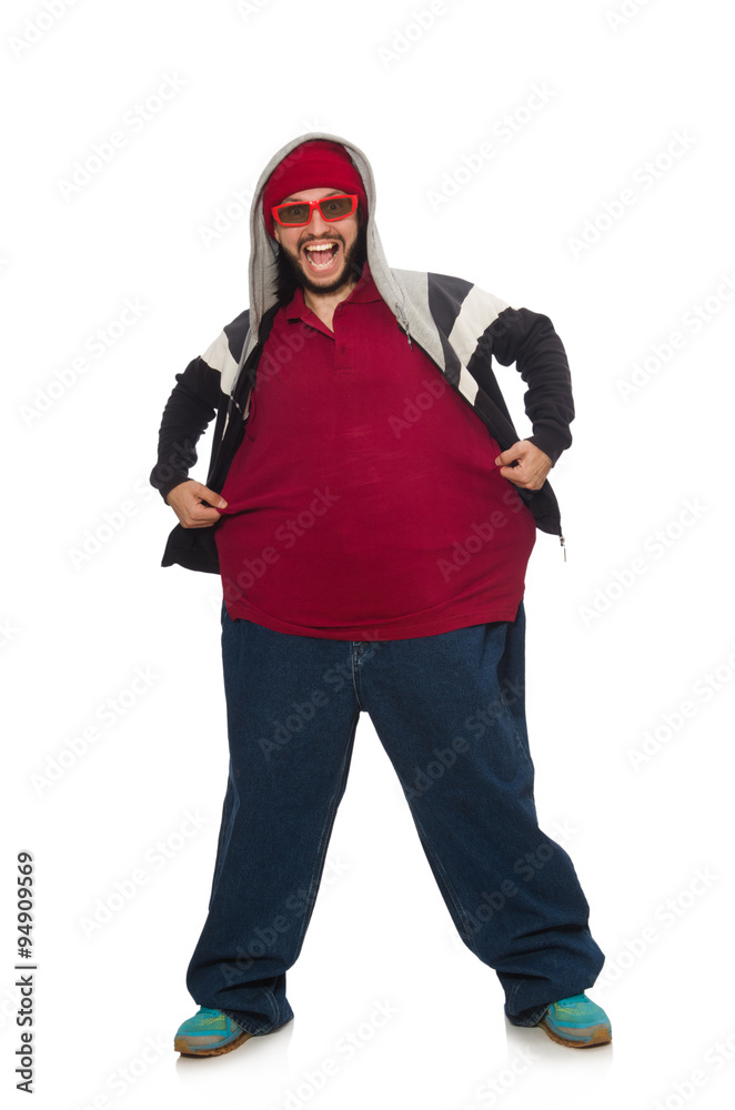Overweight man isolated on the white Overweight man isolated on the white